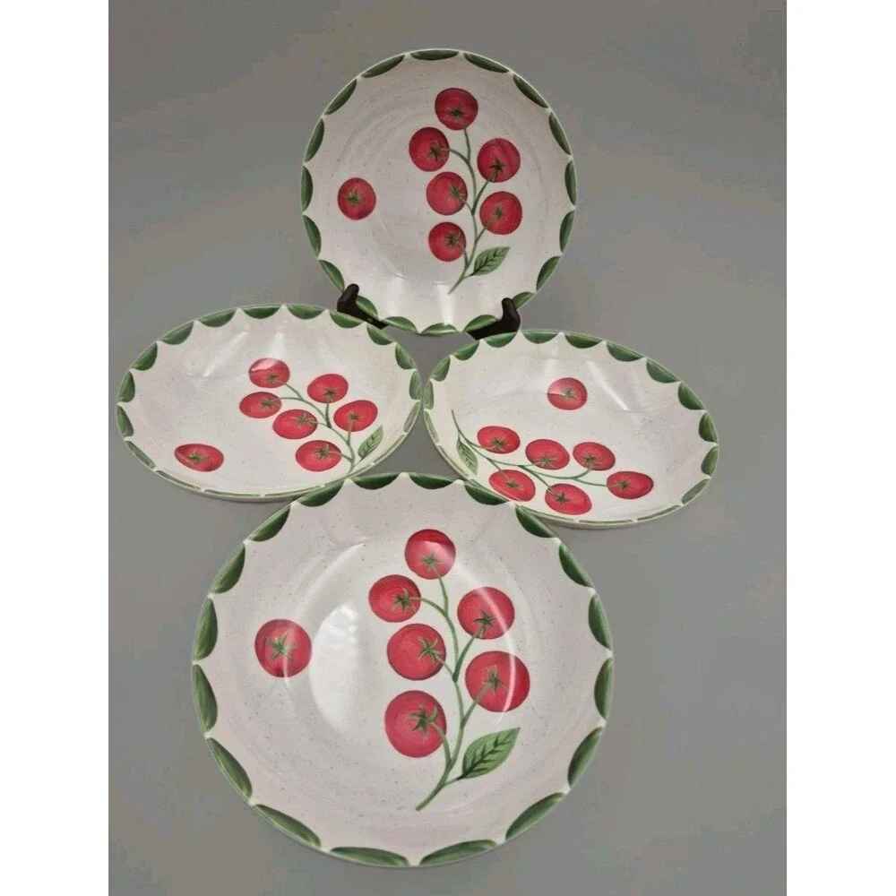 Better Homes & Gardens Tomato Dinner Bowls Set of 4 Melamine Plastic Beige 36oz